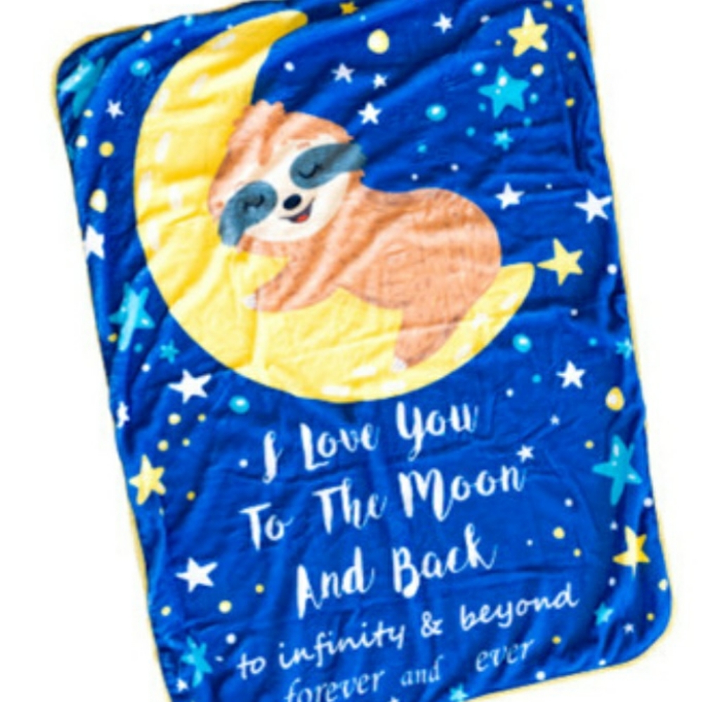 NWT Minky Bamboo Sloth Blanket w/2 layers